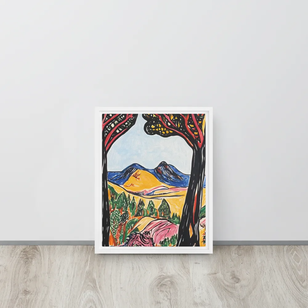 Vibrant Nature's Embrace | Canvas with White Frame | 11″×14″