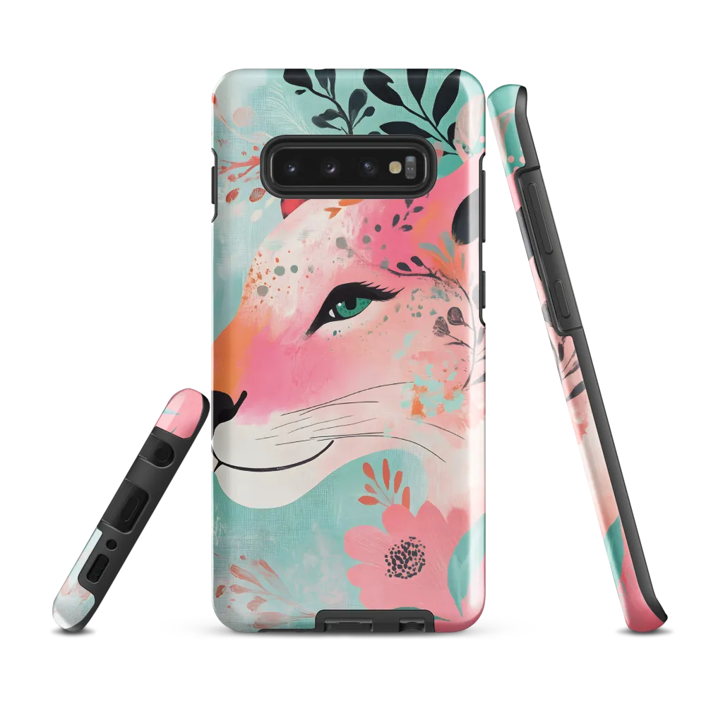 Whimsical Majesty: A Floral Lion | Phone Case |  S10 Plus | Tough Case | Glossy