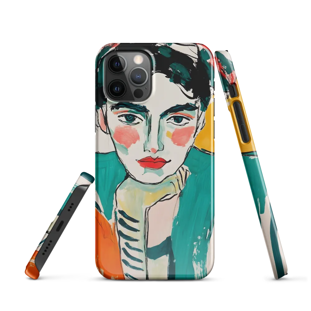 Contemplative Portrait in Bold Hues | Phone Case |  12 Pro | Snap Case | Glossy