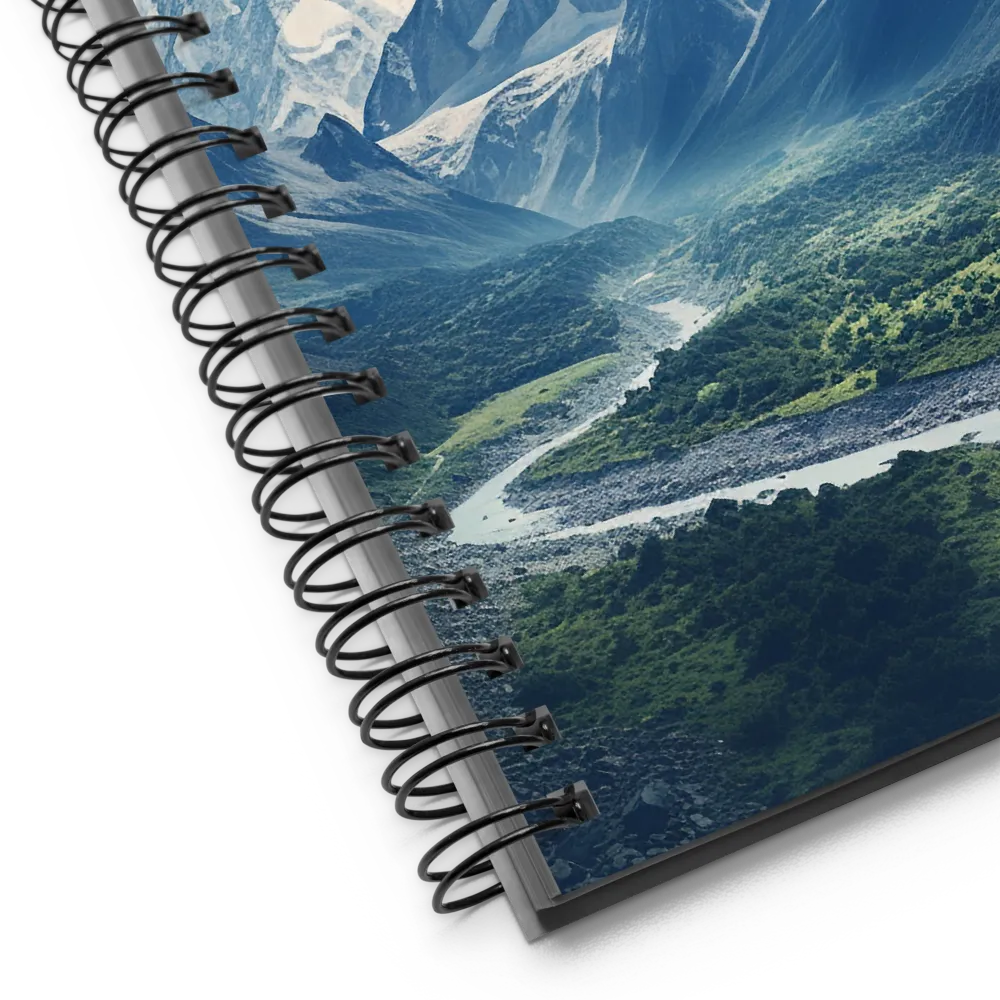 Majestic Serenity: A Landscape of Mountains and Rivers | Spiral Notebook