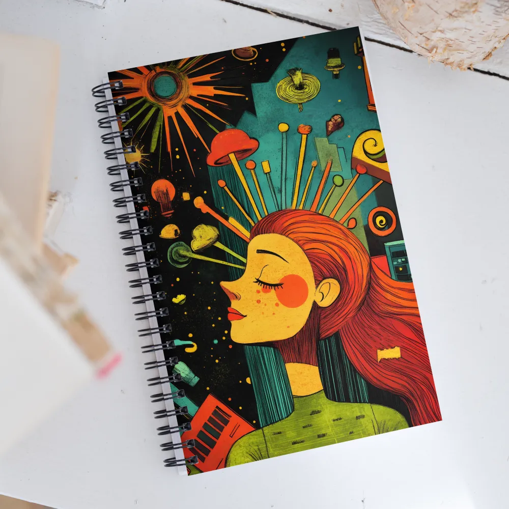 Cosmic Dreams: A Surreal Reflection | Spiral Notebook