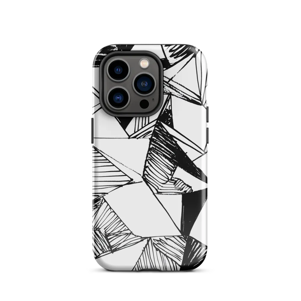 Dynamic Geometry in Ink | Phone Case |  14 Pro | Tough Case | Glossy