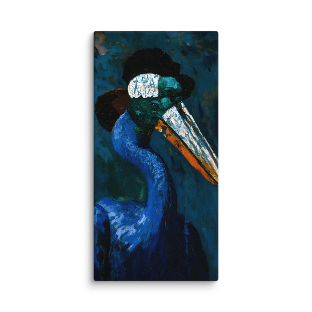 Majestic Absurdity: The Hat-Wearing Bird | Canvas | 20″×40″