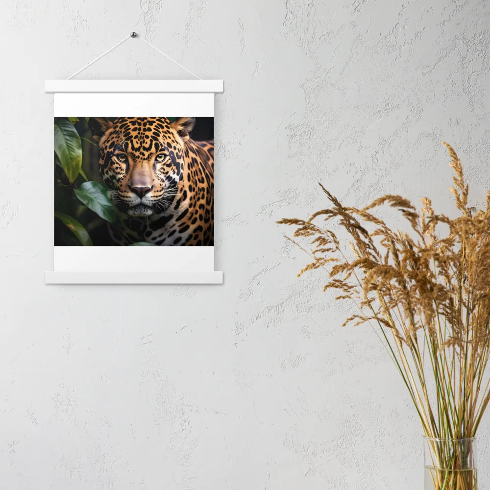 The Intensity of Nature: A Jaguar’s Gaze | Poster With White Wood Hanger | 11″×14″