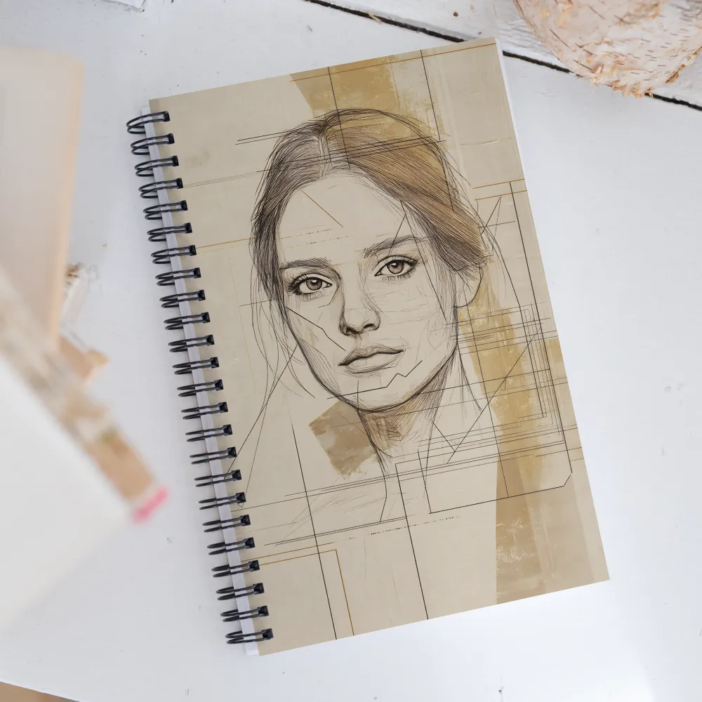 Geometric Elegance: A Modern Portrait | Spiral Notebook