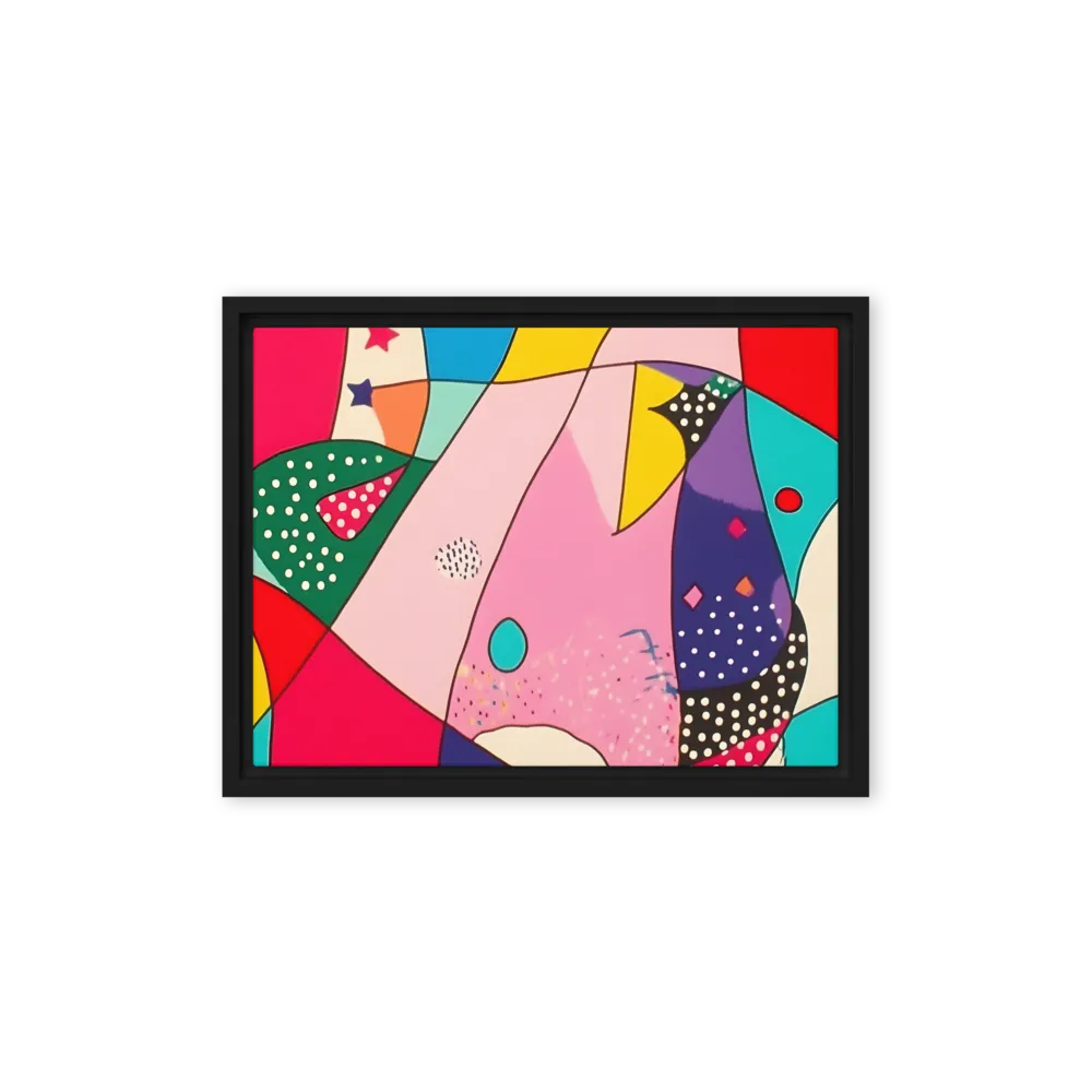 Playful Geometry in Color | Canvas with Black Frame | 12″×16″