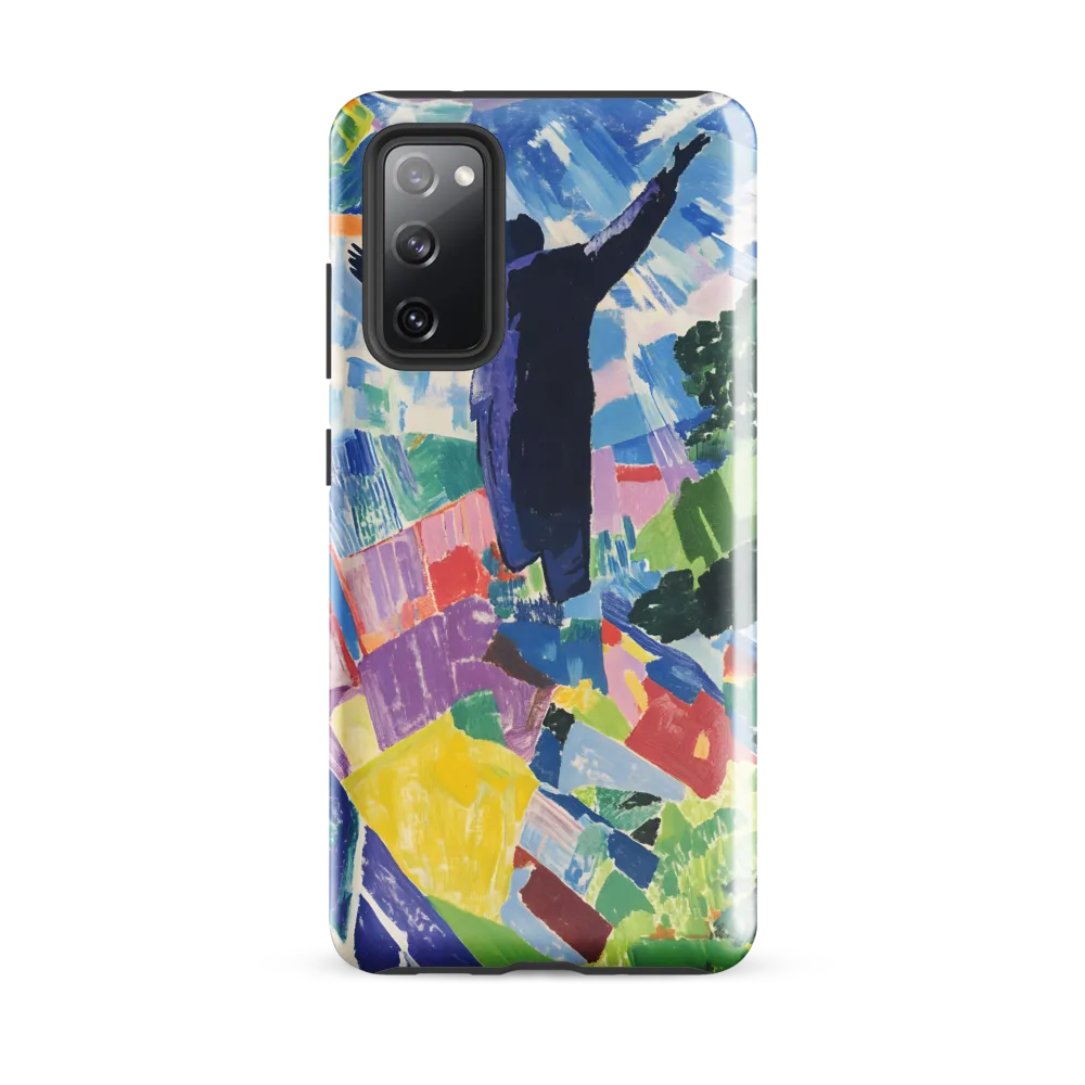 Elysium: A Soaring Figure Amidst Colorful Landscapes | Phone Case |  S20 FE | Tough Case | Glossy