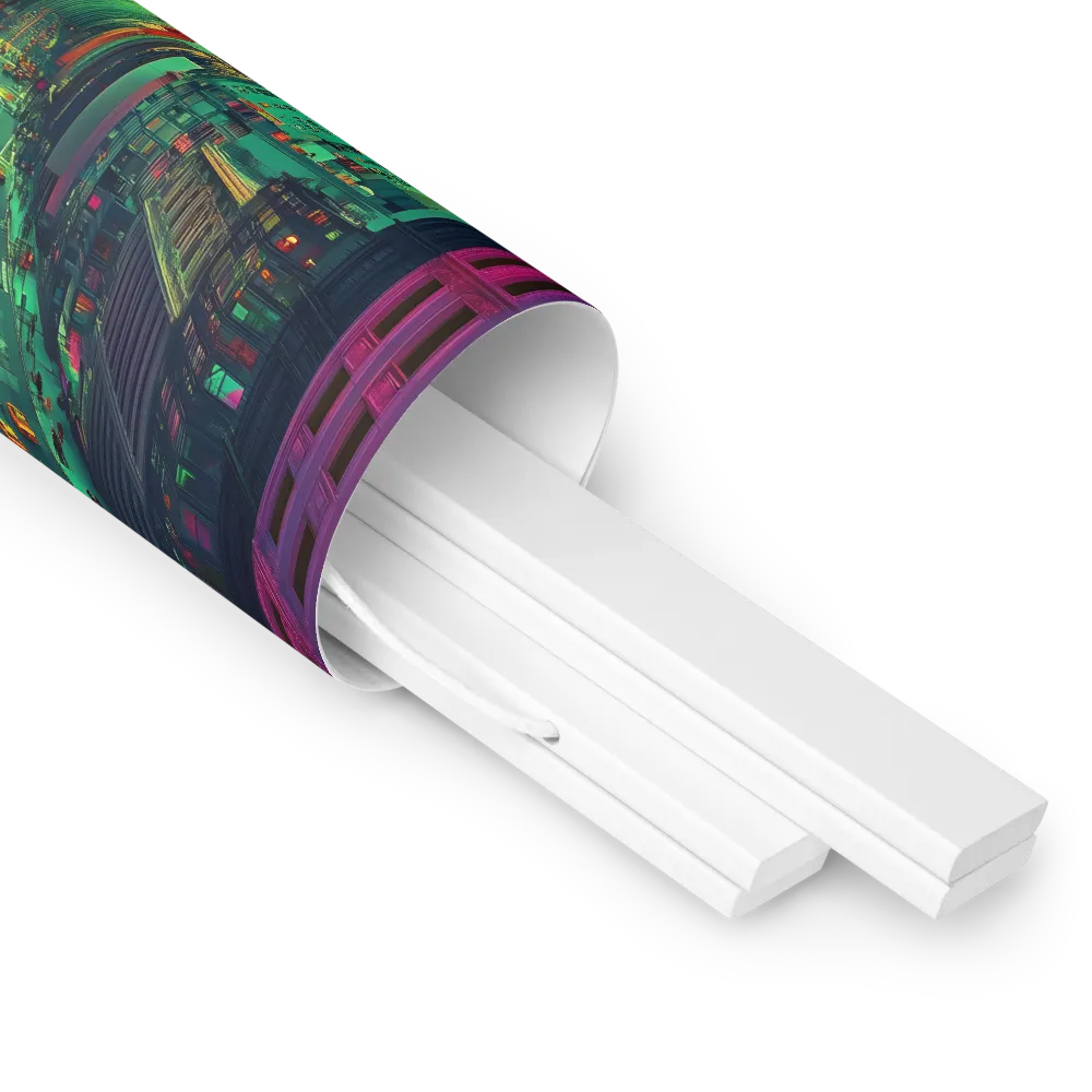 Urban Surrealism: Neon Dreams | Poster With White Wood Hanger | 10″×10″