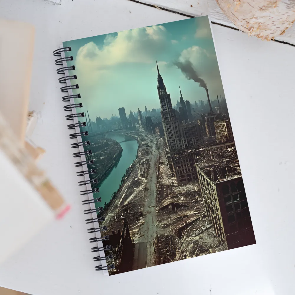 Urban Ruins: A Futuristic Reflection | Spiral Notebook