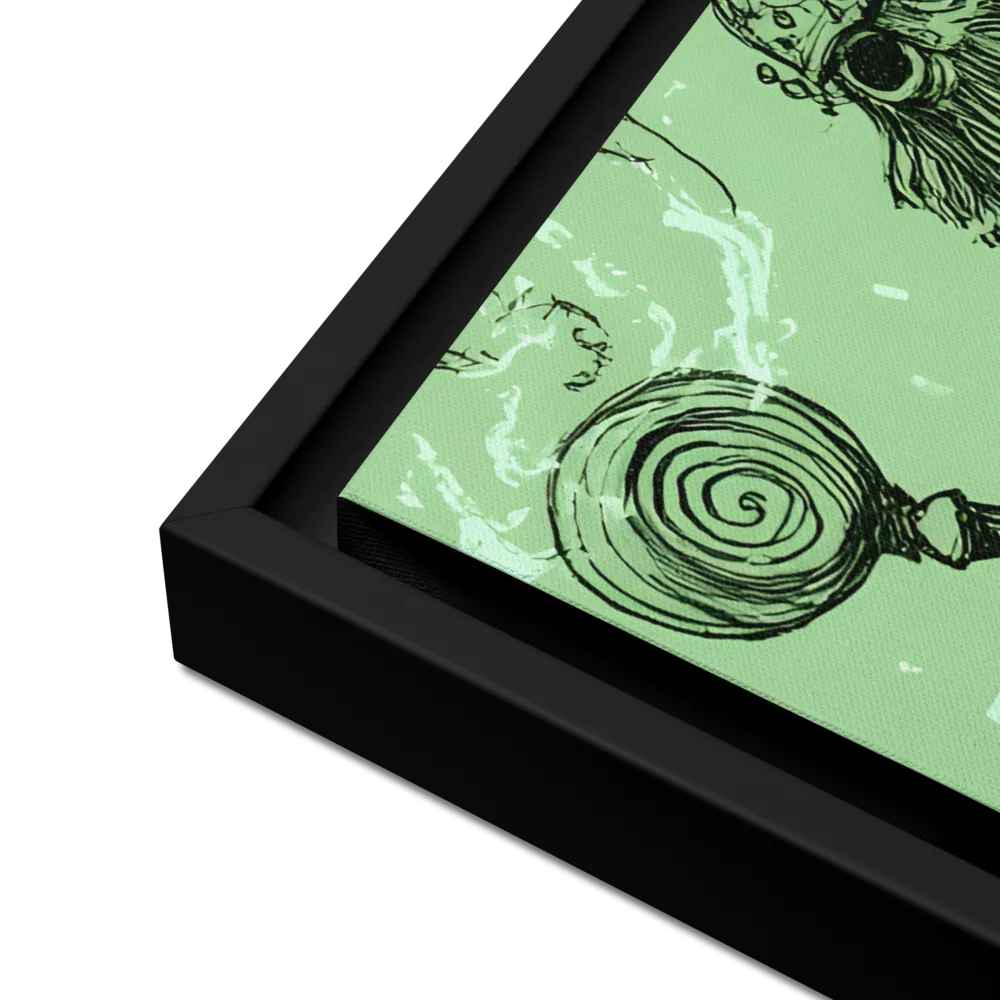 The Enigmatic Wizard | Canvas with Black Frame | 18″×24″
