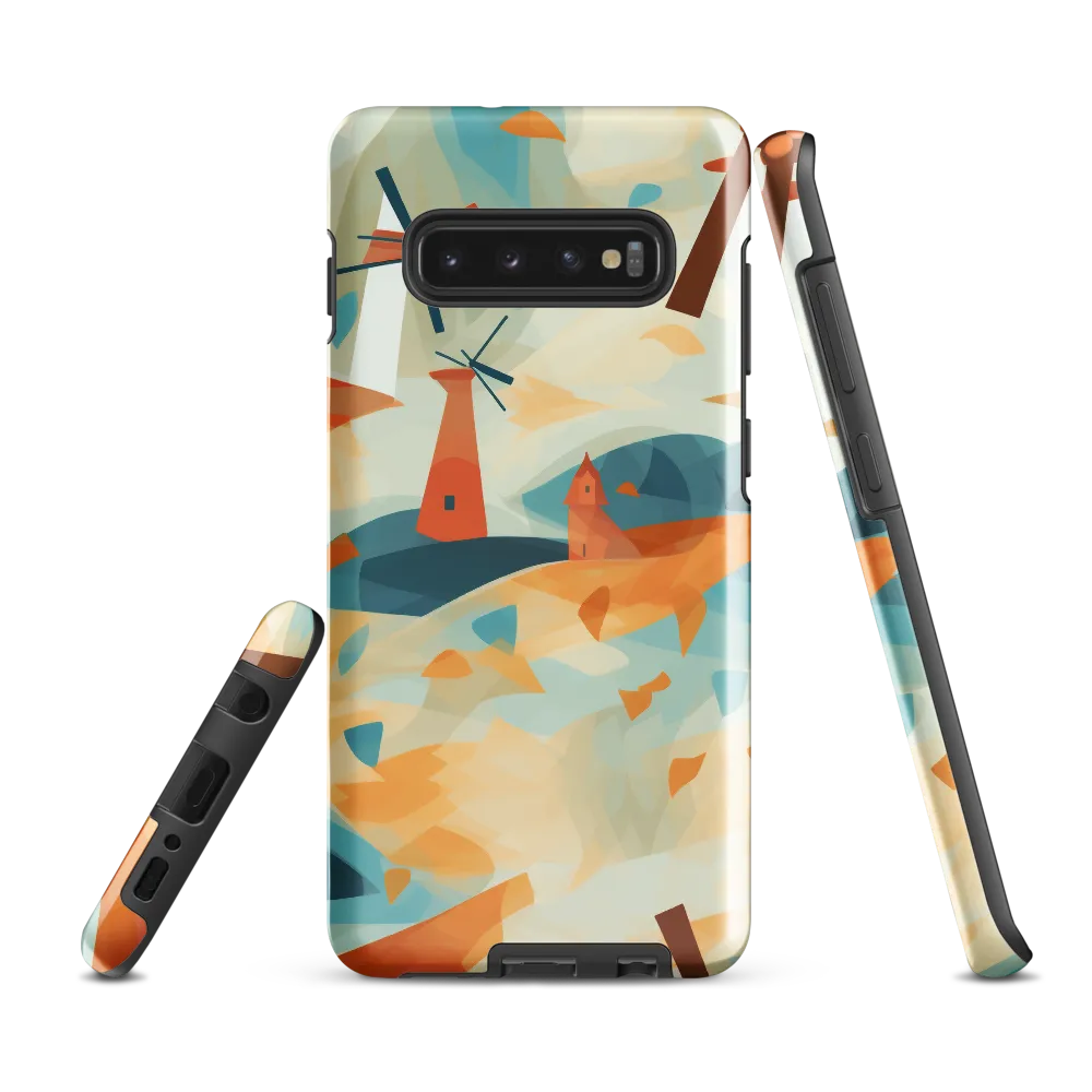 Whimsical Windmills in a Tranquil Landscape | Phone Case |  S10 Plus | Tough Case | Glossy