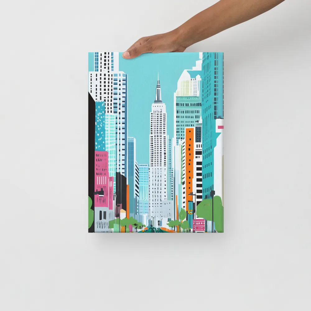 Urban Symphony: A Modern Cityscape | Canvas | 12″×16″