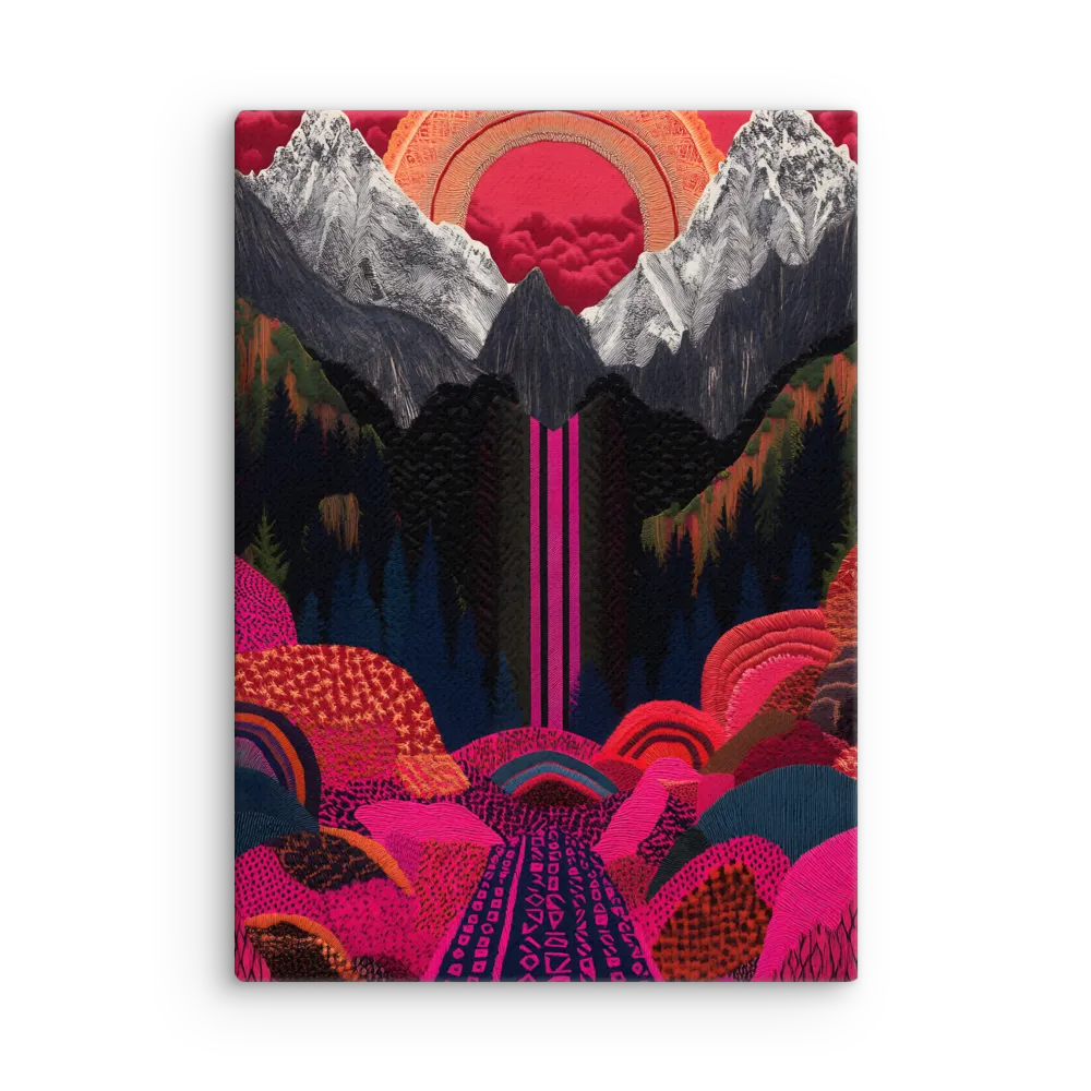 Ethereal Cascade: A Surreal Landscape | Thin Canvas | 20″×28″