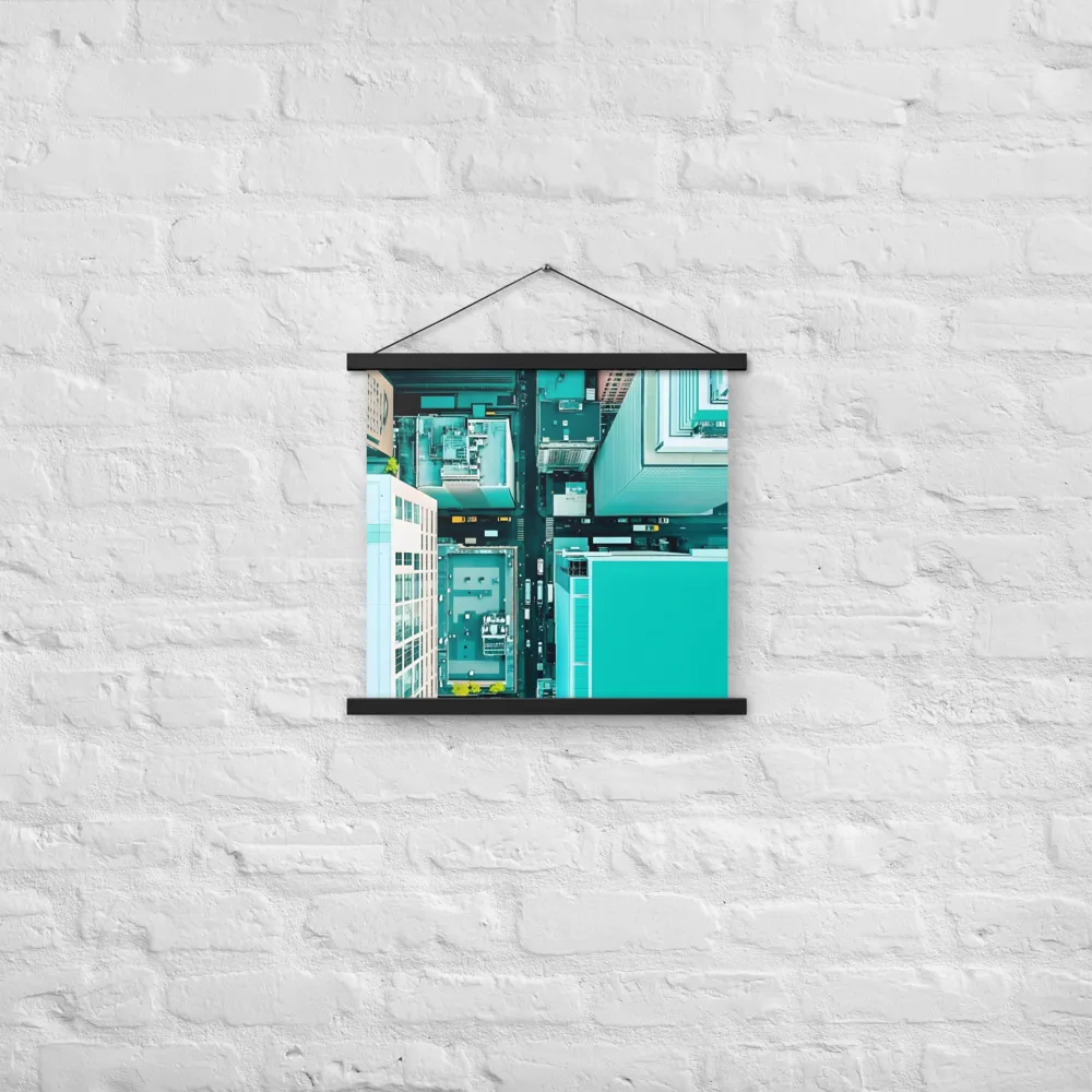 Urban Geometry: Aerial Perspective | Poster With Black Wood Hanger | 18″×18″