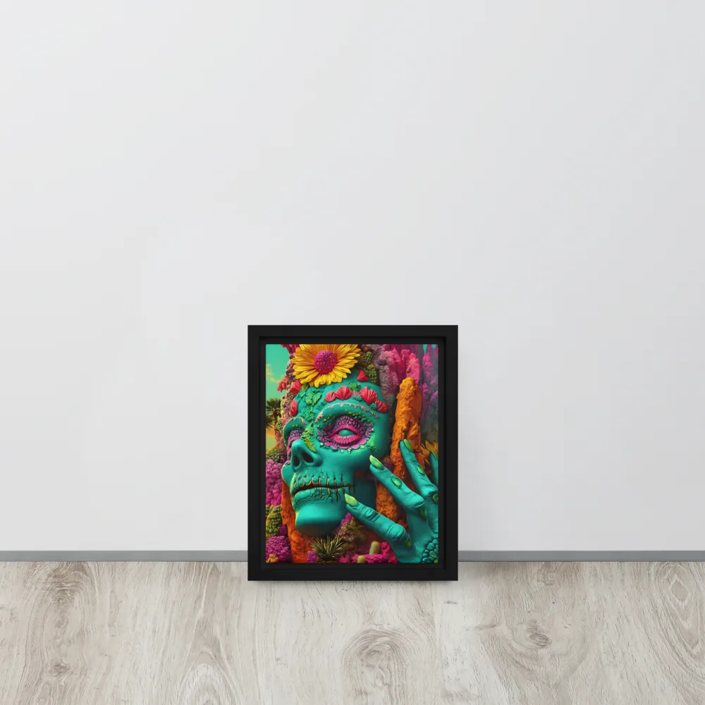 Ethereal Skull Garden | Canvas with Black Frame | 8″×10″