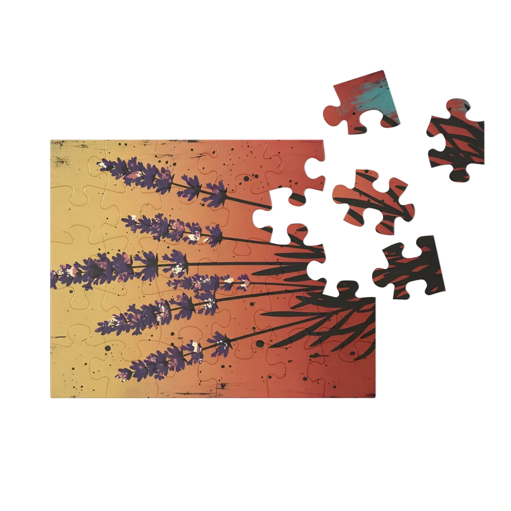 Lavender Silhouette 
 Jigsaw Puzzle in Tin Box