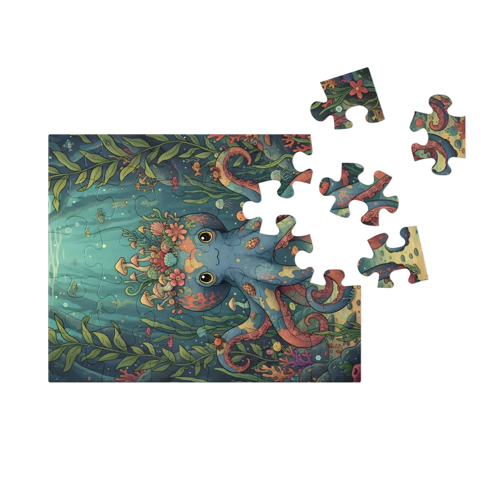 Coral Crown Octopus 
 Jigsaw Puzzle in Tin Box
