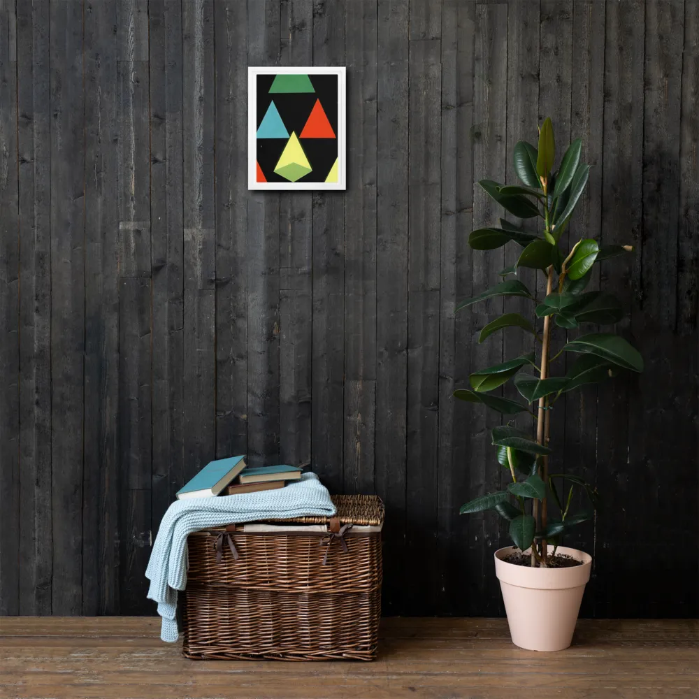 Geometric Harmony in Color | Canvas with White Frame | 9″×12″