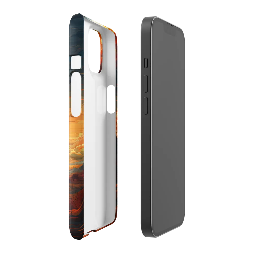 Ethereal Sunset: A Serene Landscape in Flowing Forms | Phone Case |  14 | Snap Case | Glossy