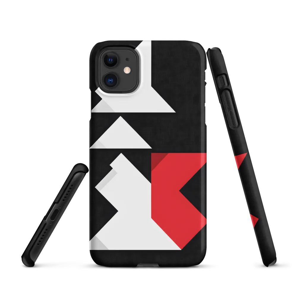 Geometric Symphony in Contrast | Phone Case |  11 | Snap Case | Matte