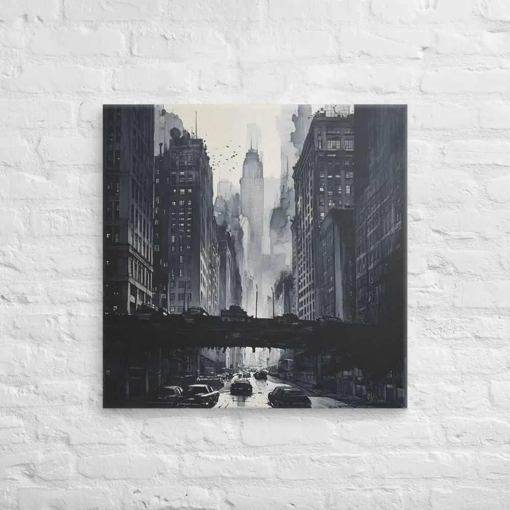 City Whispers: A Monochrome Reflection | Canvas | 28″×28″