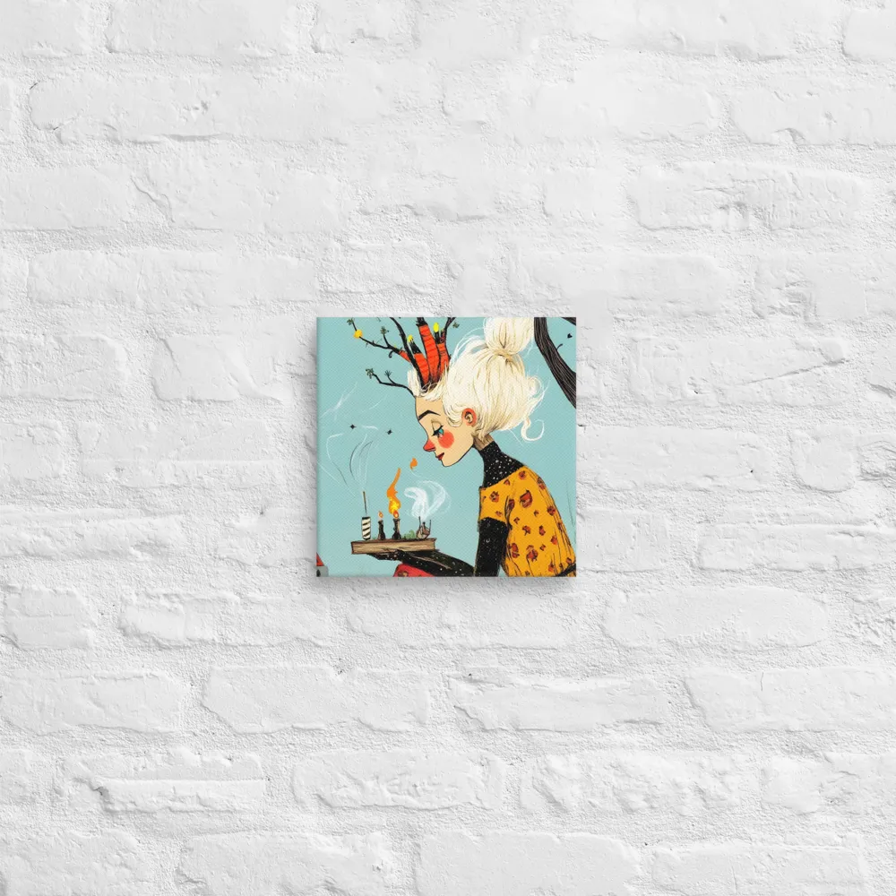 Whimsical Nature Girl | Canvas | 10″×10″