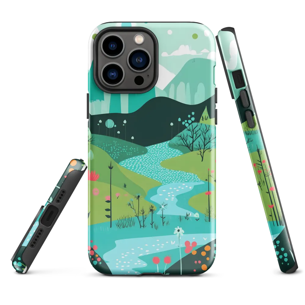 Whimsical River in a Lush Landscape