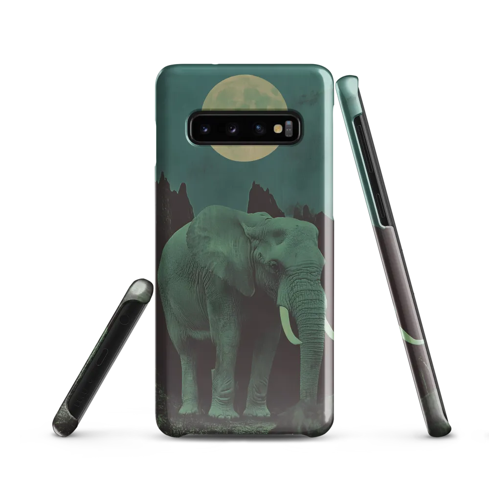 Ethereal Presence: Elephant Under a Full Moon | Phone Case |  S10 | Snap Case | Glossy