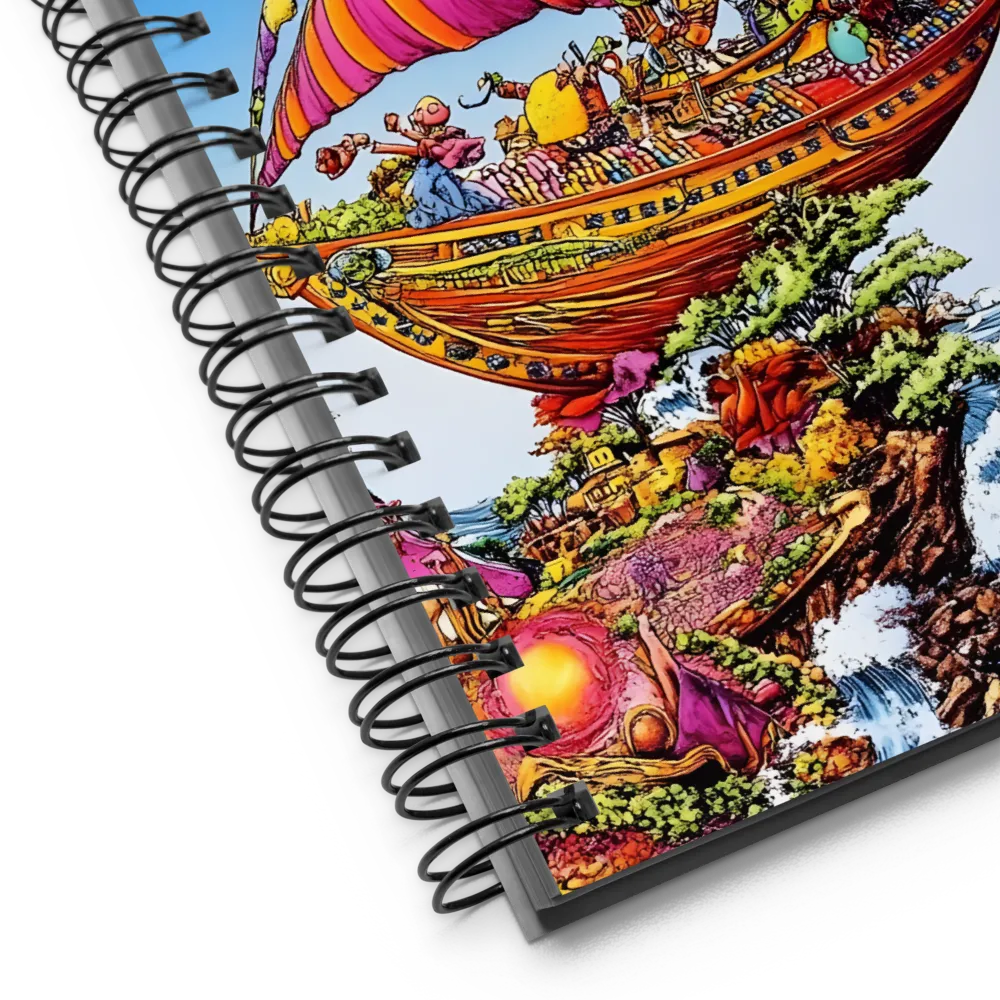 Voyage of Whimsy: A Surreal Sailor's Dream | Spiral Notebook