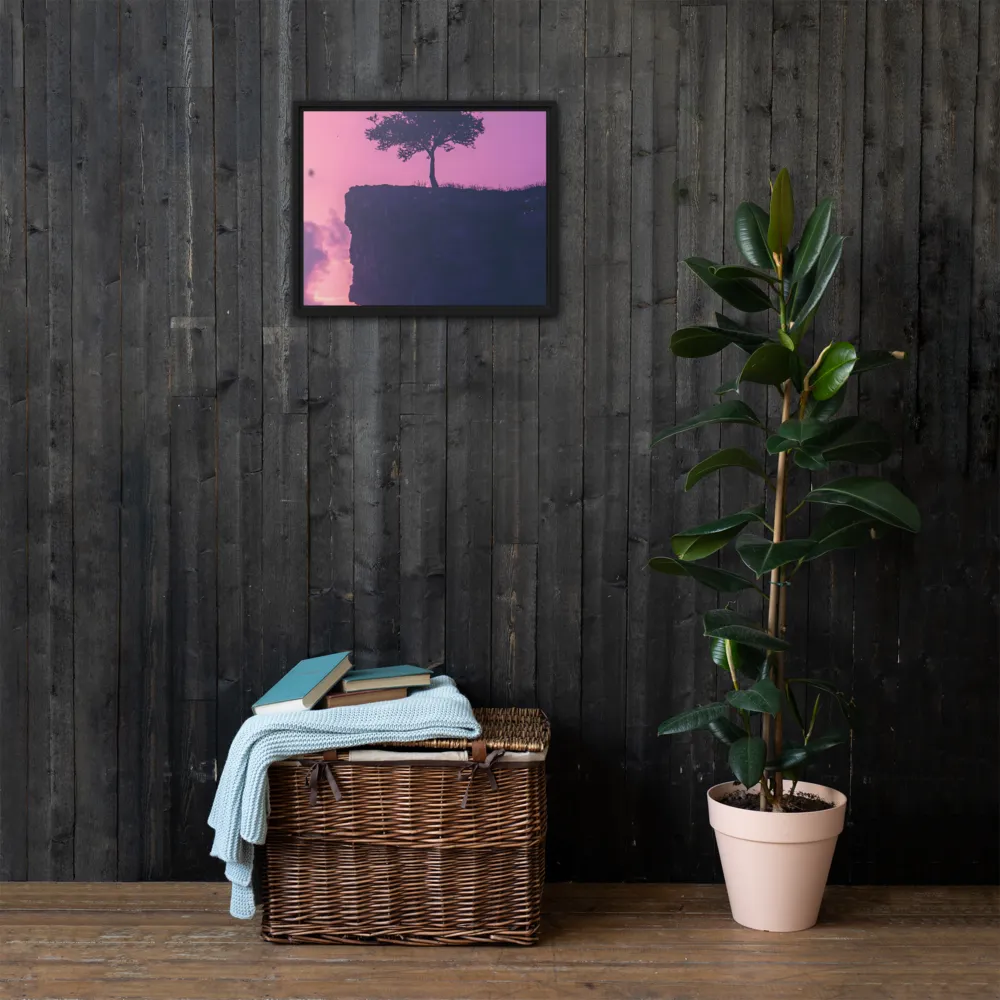 Solitude on the Edge | Canvas with Black Frame | 16″×20″
