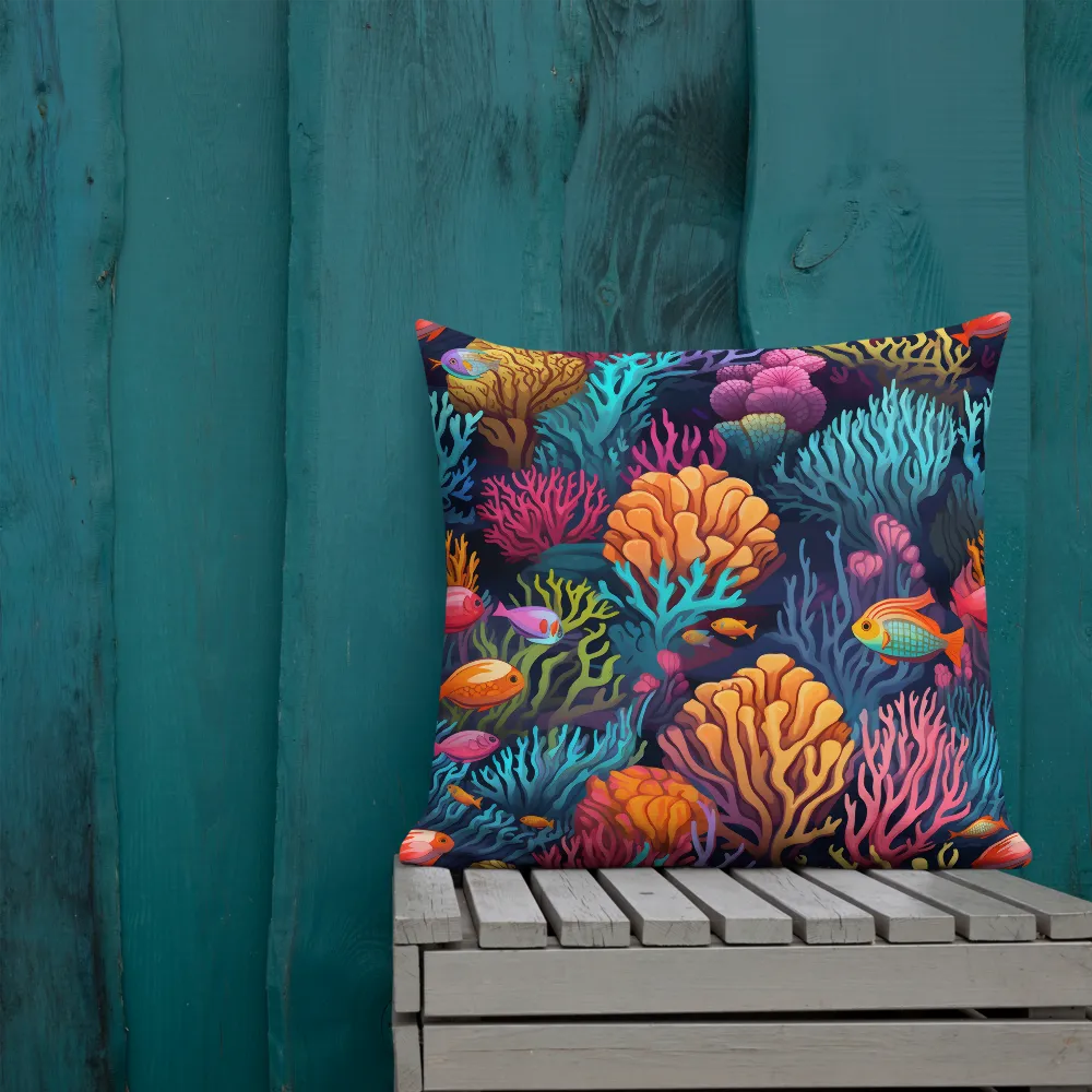 Underwater Harmony: A Coral Reef Wonderland | Pillow & Pillow Case | Multiple Sizes