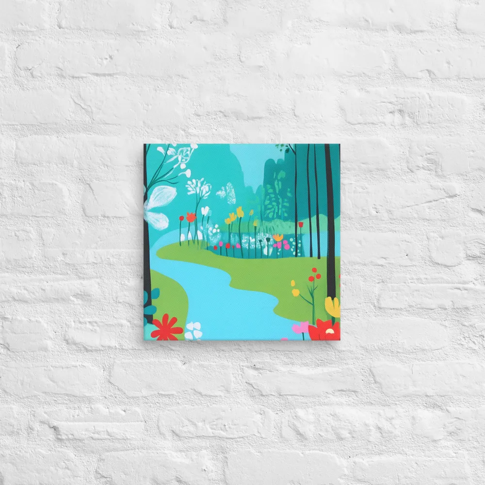 Whispers of Spring: A Colorful Retreat | Canvas | 14″×14″