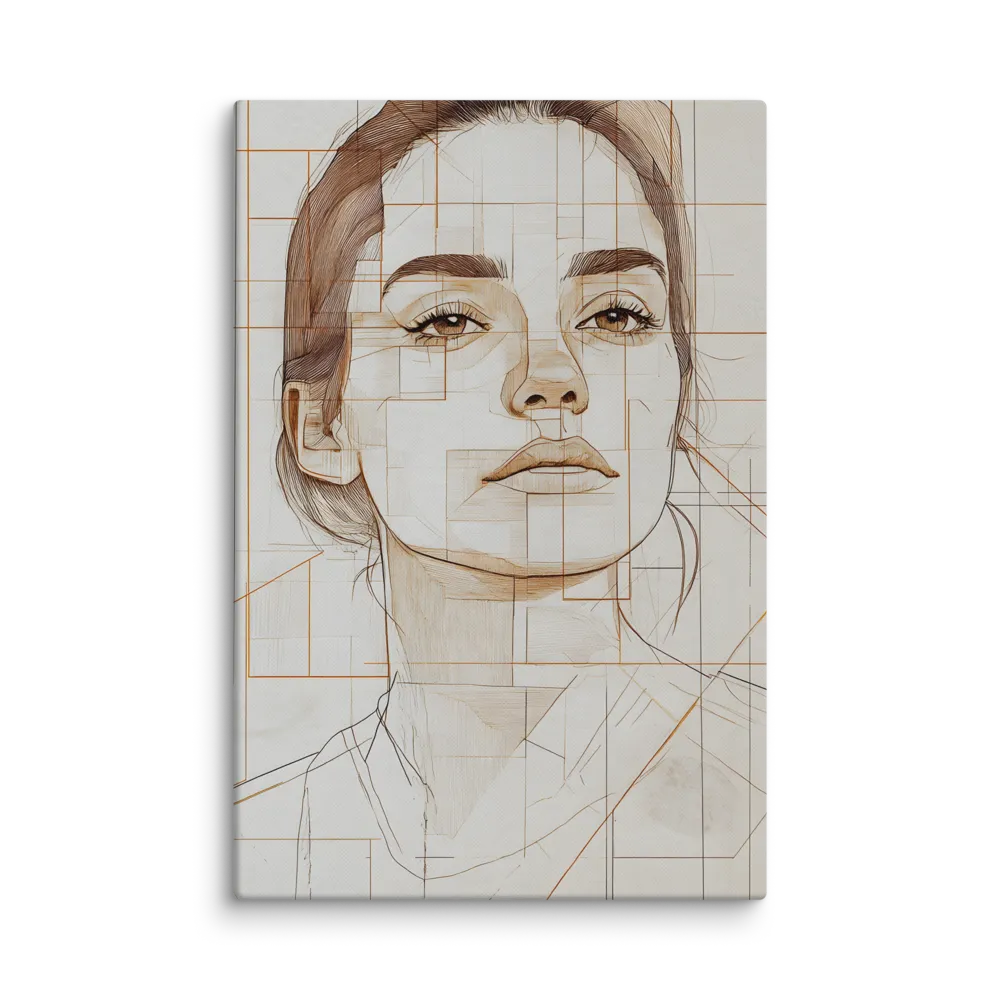 Geometric Serenity: A Minimalist Portrait | Canvas | 16″×24″
