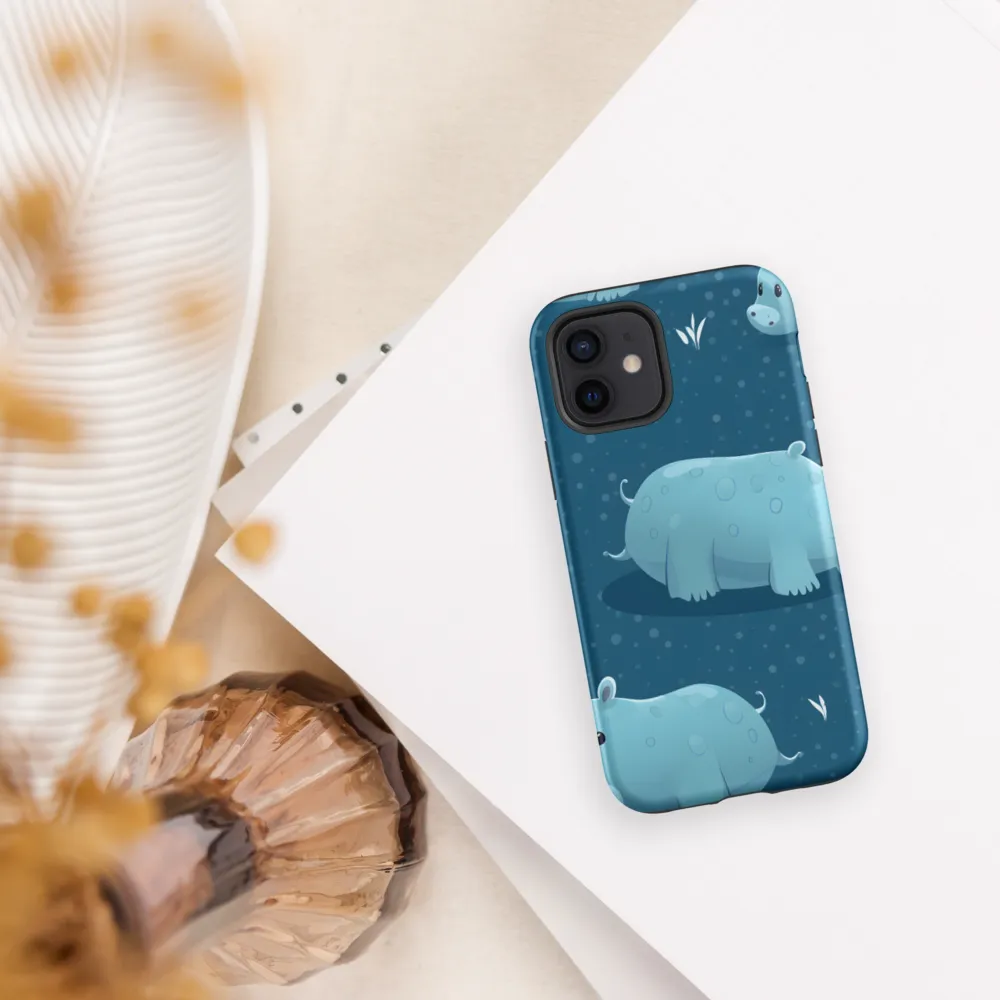 Whimsical Hippo Play | Phone Case |  12 | Tough Case | Matte