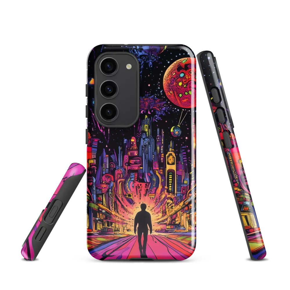 Journey into the Neon Cosmos | Phone Case |  S23 | Tough Case | Glossy