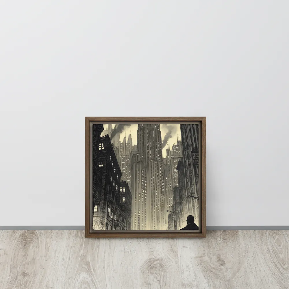 Echoes of the City | Canvas with Brown Frame | 12″×12″