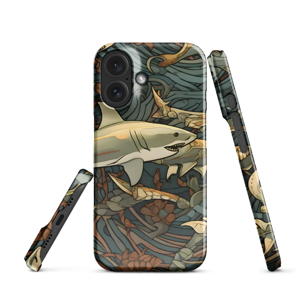 Dynamic Harmony of Sharks and Flora | Phone Case |  16 | Snap Case | Glossy