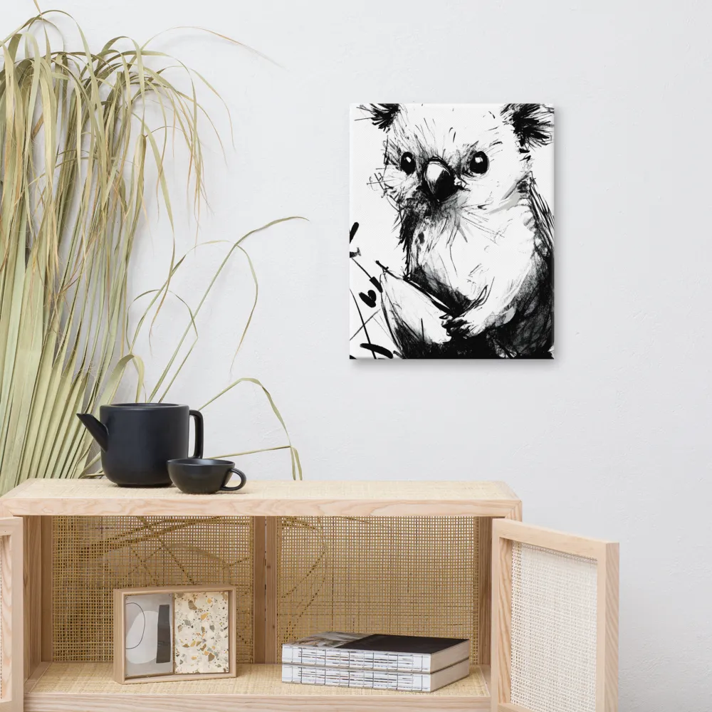 Whimsical Koala in Ink | Canvas | 16″×20″