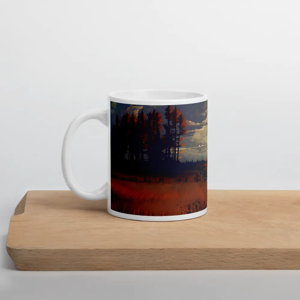 Whispers of Dusk: A Tranquil River Landscape | Mug with White inside | 11 oz