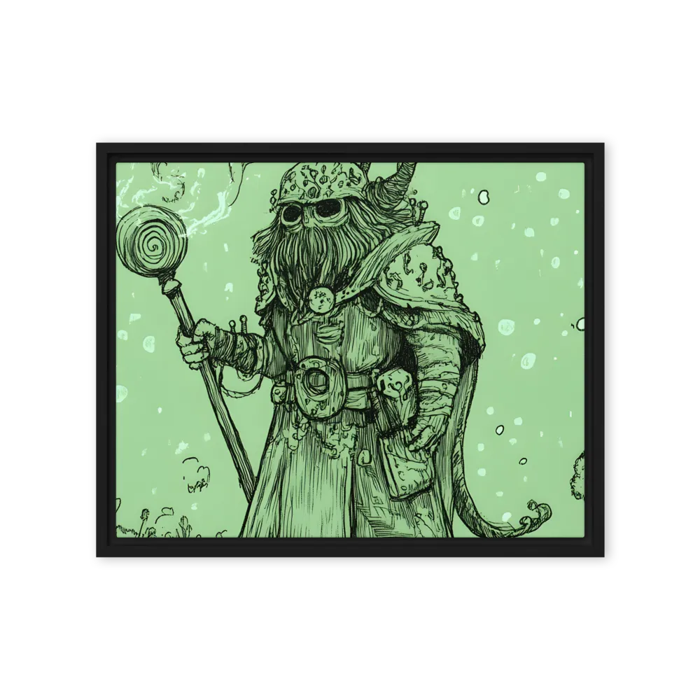 The Enigmatic Wizard | Canvas with Black Frame | 16″×20″