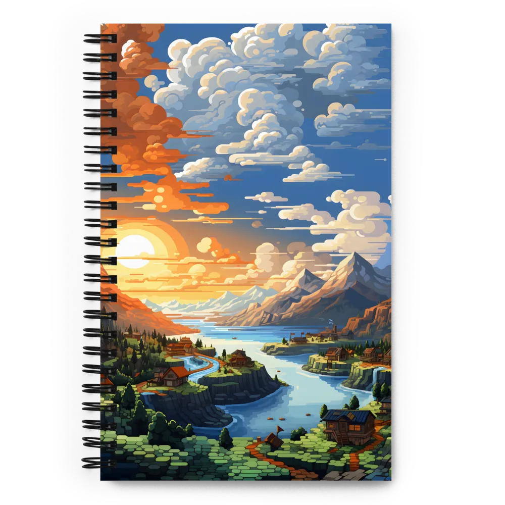 Tranquil Sunset Over Serene Landscape | Spiral Notebook