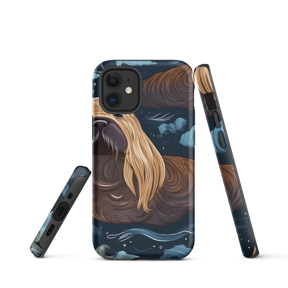 Whimsical Walruses in Deep Blue