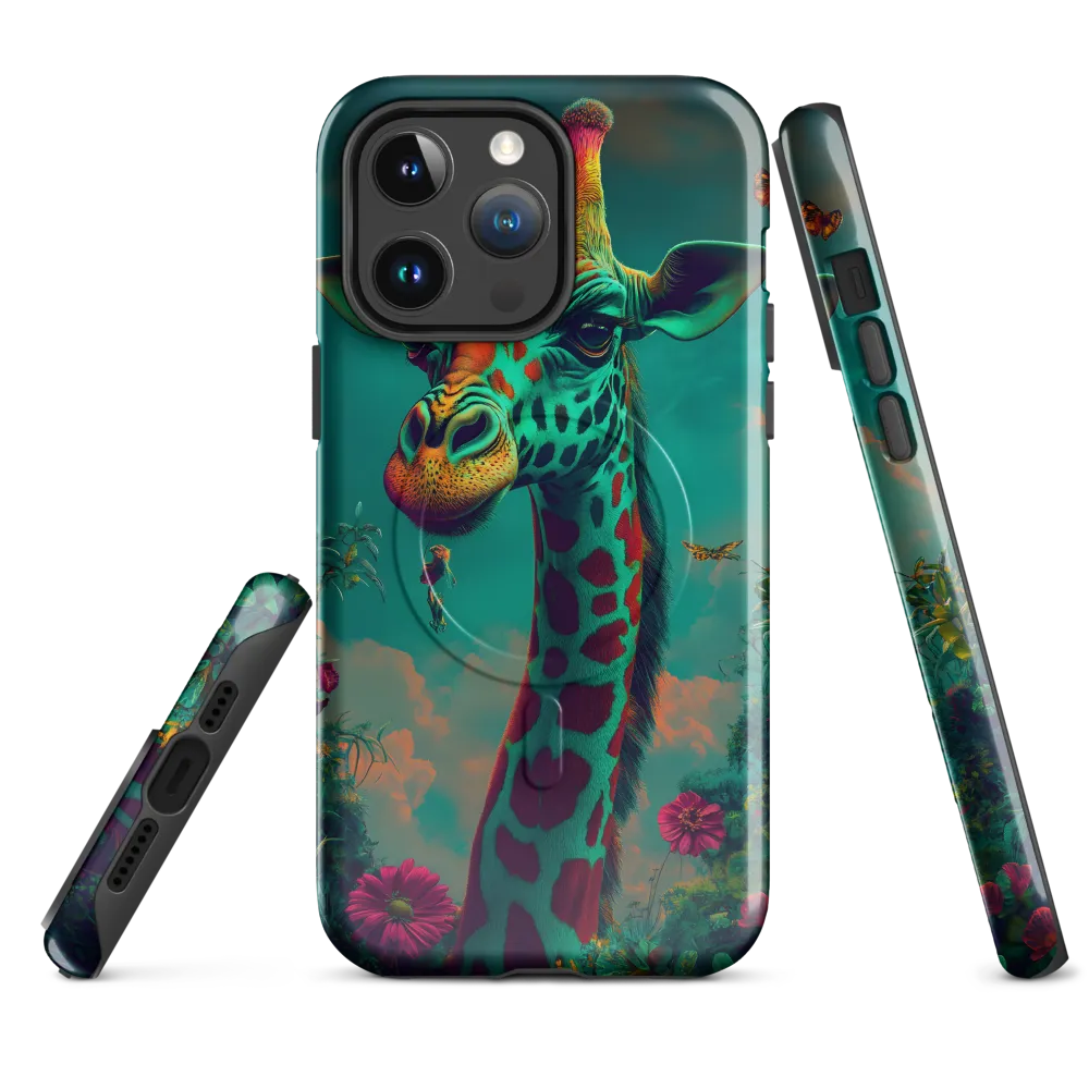 Whimsical Giraffe Among Blossoms