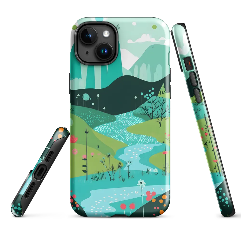 Whimsical River in a Lush Landscape