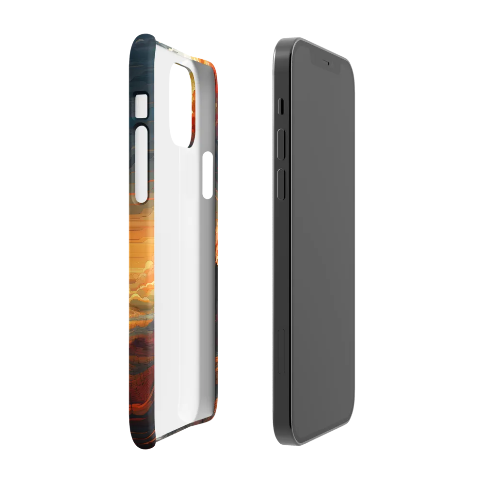 Ethereal Sunset: A Serene Landscape in Flowing Forms | Phone Case |  12 Pro | Snap Case | Matte