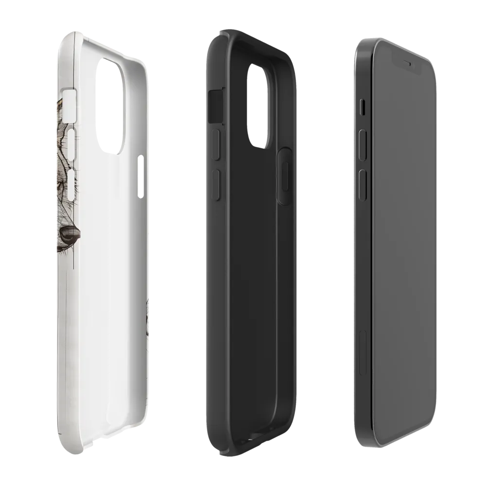 Geometric Harmony: The Essence of Wolves | Phone Case |  12 Pro | Tough Case | Glossy