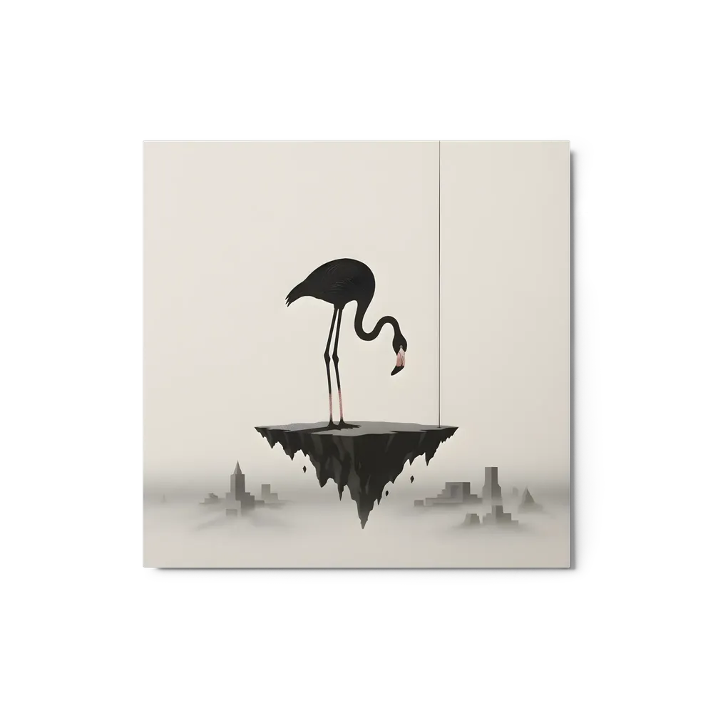 Floating Flamingo 
 Metal Print | 12″x 12″