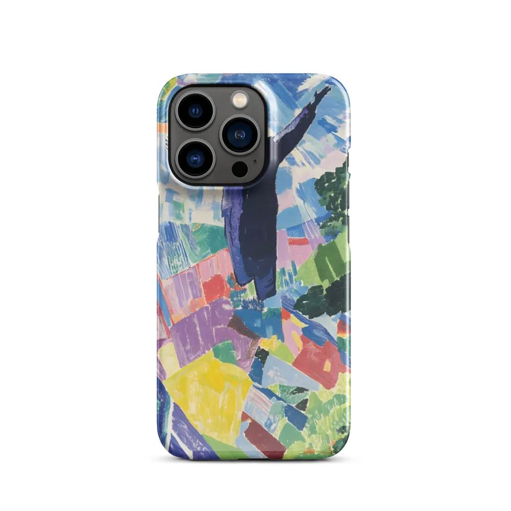 Elysium: A Soaring Figure Amidst Colorful Landscapes | Phone Case |  13 Pro | Snap Case | Glossy
