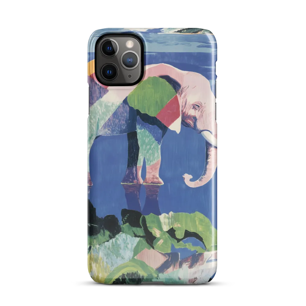 Serenity in Color: The Elephants of Reflection | Phone Case |  11 Pro Max | Snap Case | Glossy