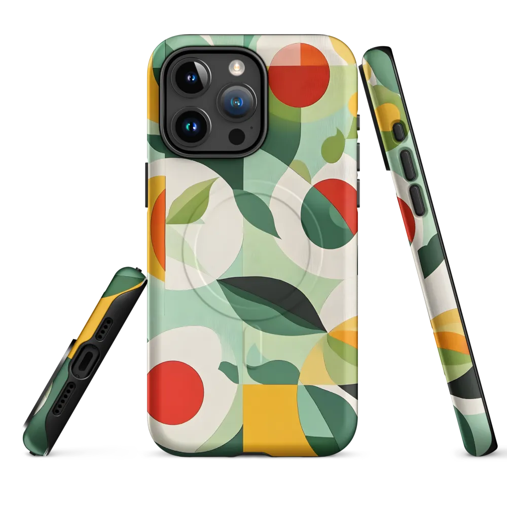 Harmony in Shapes: A Playful Abstract Design | Phone Case |  15 Pro Max | MagSafe® Tough Case | Matte